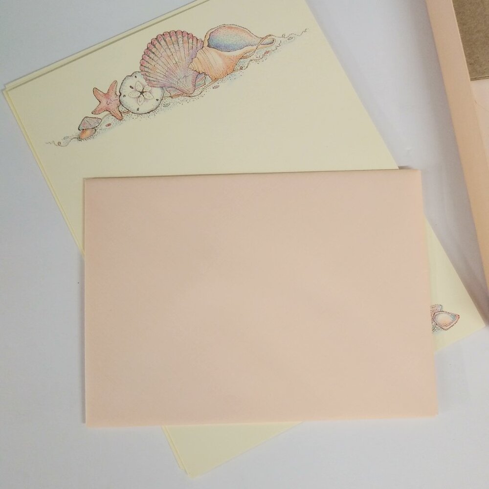 Seashells Stationary Set Vintage Remaining Pieces - Picture 10 of 11